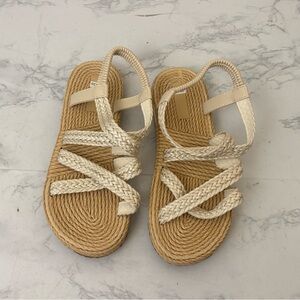 Rope Sandals Women's Size 5.5 Womens Tan Braided Flat L